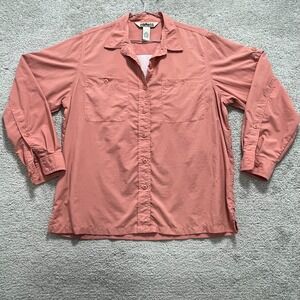 Campmor Shirt  Women's Large Pink Button‎ Up Long Sleeve Outdoor Camping Fishing